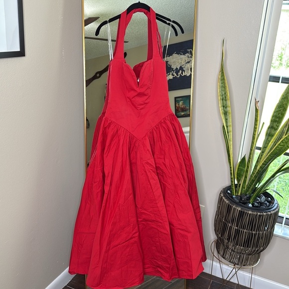 HOUSE OF CB 'Coquette' Scarlet Halter Midi Dress NWOT - Picture 4 of 7
